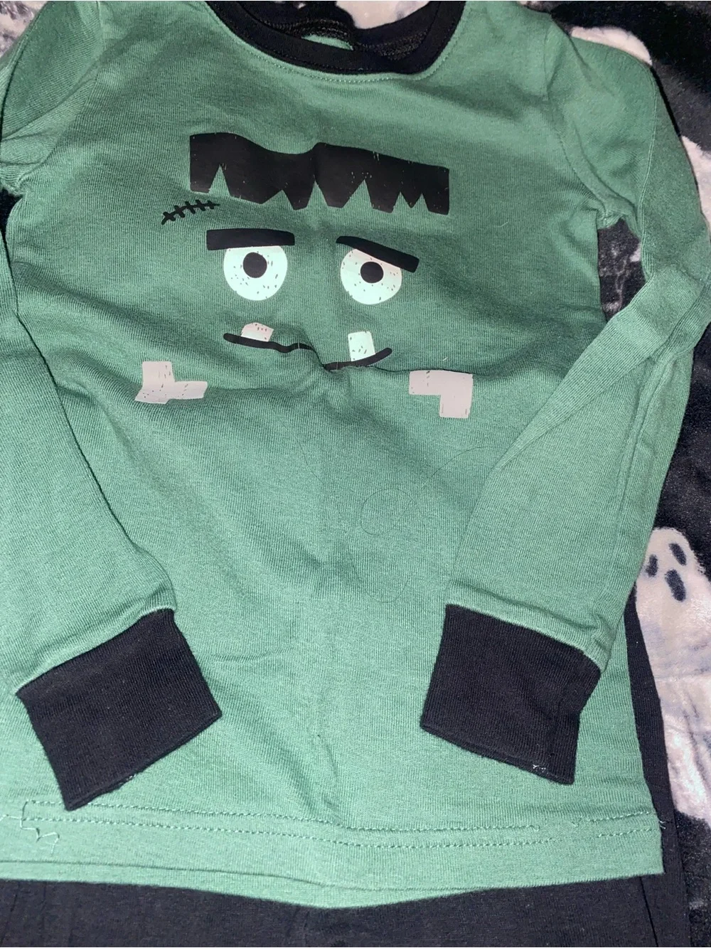 Kids Halloween Pajama Set - Green Frankenstein & White Mummy